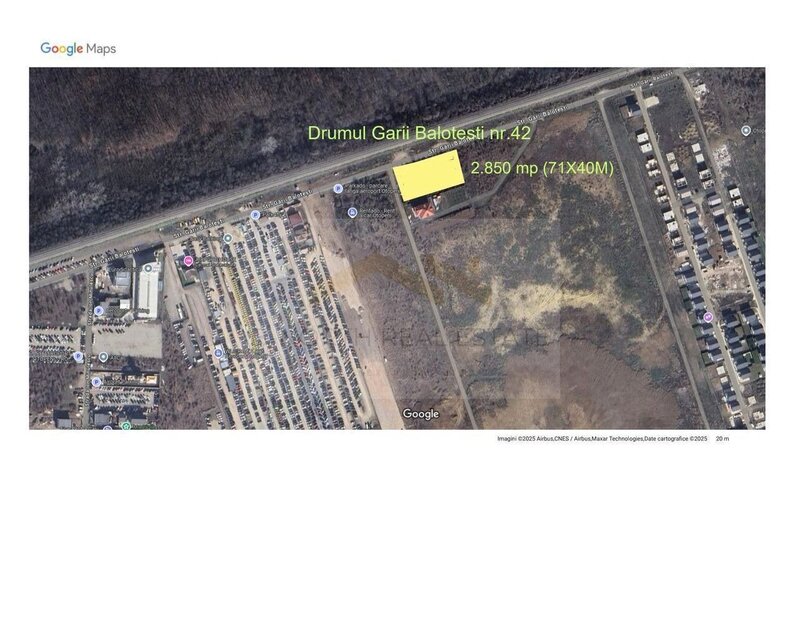 Otopeni, teren 2.850 mp inchiriat, flux direct catre Aeroport ideal Rent a Car,